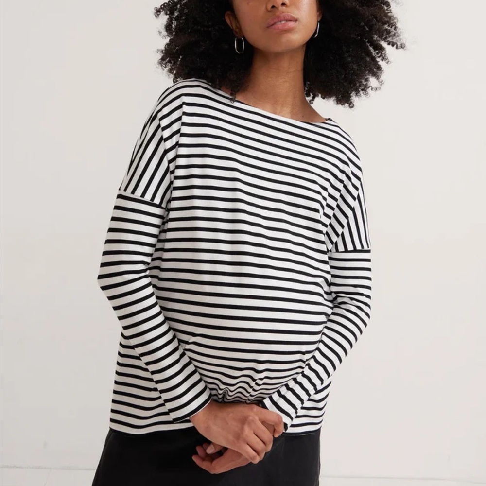 Classic Black and White Striped Women's Top